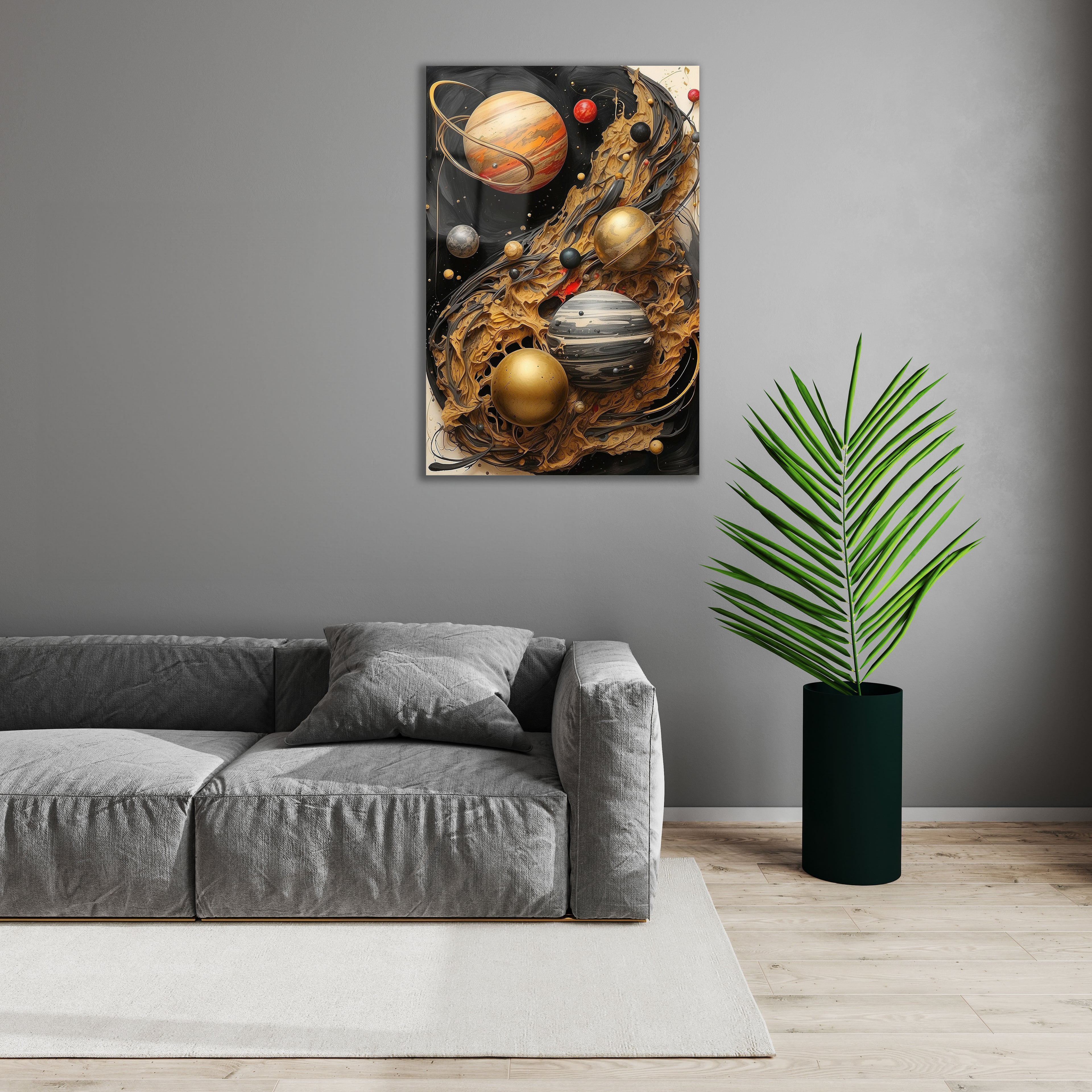 Güneş Sistemi 3D Cam Tablo